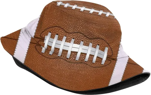 Vista 2 de Divertido sombrero de pescador de fútbol americano unisex reversible de verano sombrero de cubo de impresión, Fútbol-3