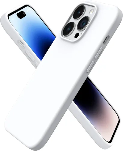 Vista 24 de ORNARTO - Funda para iPhone 14 Pro de 6.1 pulgadas, silicona líquida delgada, azul bebé 3-Layer Full Covered Soft Gel Rubber, Non-Slip Grip