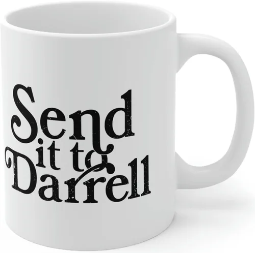 Vista 5 de Send It To Darrell Send It To Daryl - Taza de café vintage con diseño de drama divertido (negro)