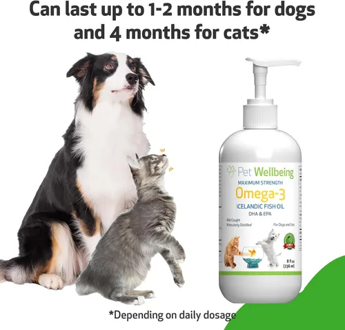 Vista 7 de Pet Wellbeing Aceite de pescado islandés omega-3 para perros, pescado salvaje, agua fría, piel y pelaje saludables, salud y movilidad