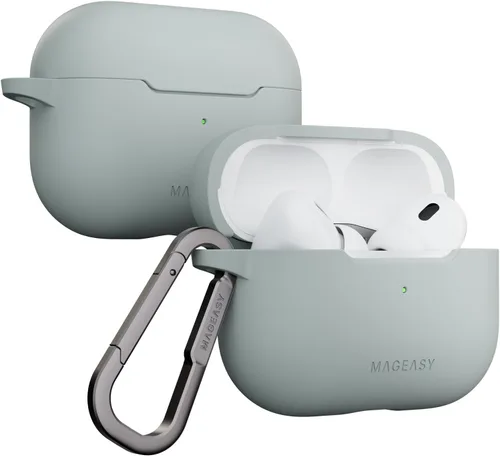 Vista 10 de MAGEASY Funda diseñada para estuche de AirPods Pro 2 - Funda protectora a prueba de golpes para AirPods Pro y Pro 2, resistente a las manchas, suave