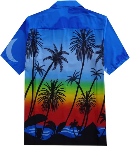 Vista 2 de ALVISH Hawaiian Shirts for Men Tropical Palm Casual Button Down Short Sleeve