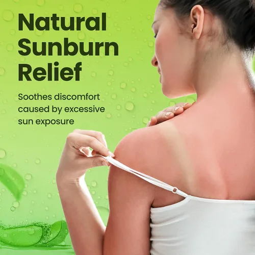 Vista 2 de Gel orgánico de Aloe Vera: gel 100% puro de Aloe con miel de Manuka. Cuidado facial y del cuerpo después del sol. Gel de hoja de Aloe