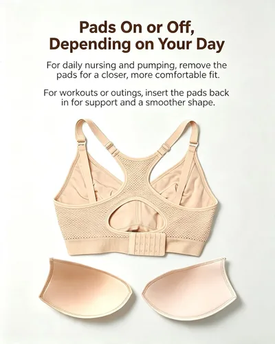 Vista 8 de iloveSIA Sostén para lactancia para mamás que amamantan, sostén sin costuras y con soporte para dormir para maternidad posparto S-2XL pack de 3