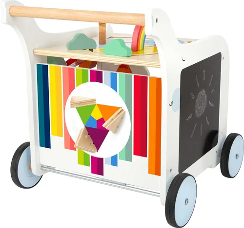 Vista 3 de Small Foot Wooden Toys - Andador de elefante dulce prémium y centro de actividades 5 en 1 diseñado para niños pequeños de 12 meses en adelante
