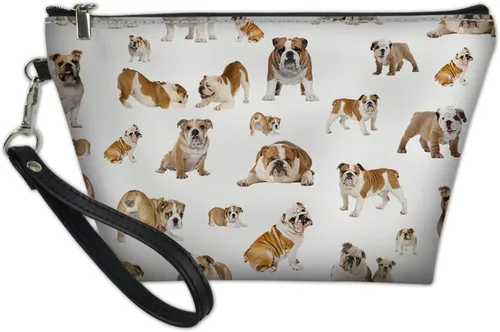Vista 21 de Howilath Novedad Impreso Elegante Bolso Cosmético De Las Mujeres, Perros Animales Perezoso Diseño Floral Niña Trapezoide Cosméticos Bolsa De