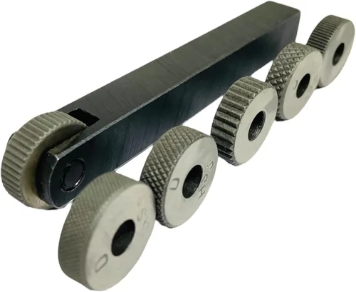 Vista 9 de Portaherramientas de Moleteado de Torno de 6 Cabezales 3/4 por 5 Pulgadas Cabeza Giratoria Diamantes de Moleteado Múltiple 3 Pares de Ruedas