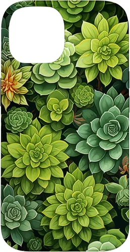 Vista 4 de Succulent Plant Botanical Green Floral Pattern Flower Cactus Case for iPhone 17