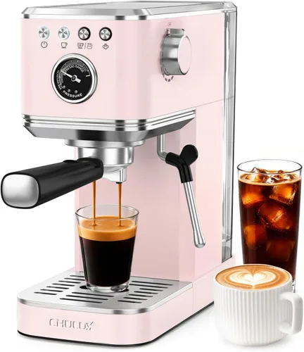 Vista 12 de CHULUX Elite - Máquina de café espresso con varita de vapor para capuchino Gris metálico