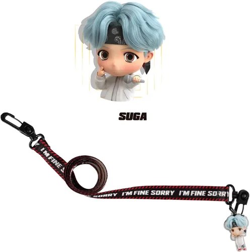 Vista 2 de GAZE TinyTAN - Correa de máscara inspirada en BTS Fashion con dije, SUGA, 1 Count (Pack of 1)
