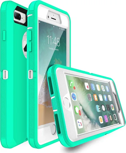 Vista 2 de Mgx Funda resistente para iPhone 8 Plus [protector de pantalla integrado] y funda de defensa de triple capa a prueba de golpes a prueba de caídas
