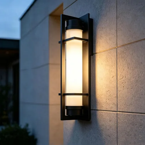 Vista 7 de ALVIME - Aplique de pared para exteriores, accesorios de iluminación exterior negro mate de 15 pulgadas, luz de pared moderna impermeable