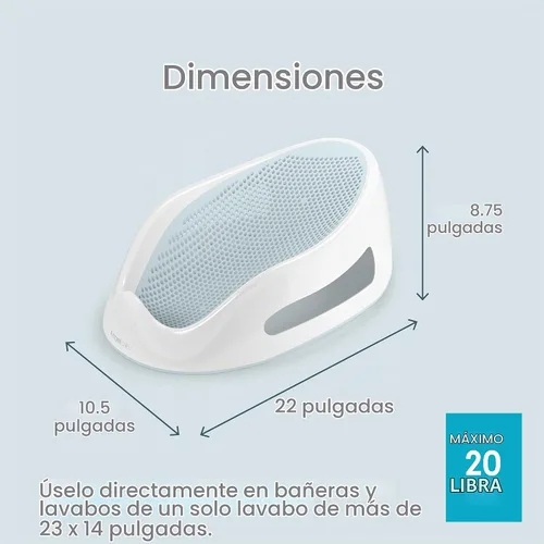 Vista 6 de Angelcare Soft-Touch - Soporte de baño y enjuague para bebé, color aguamarina