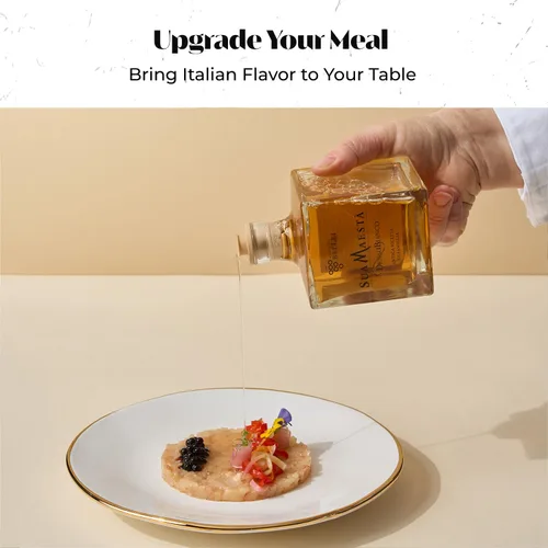 Vista 3 de Acetaia Bellei Vinagre Balsámico Blanco – Condimento de Vinagre Gourmet Italiano, Sabor Dulce y Afrutado, mosto de uva cocido y vinagre de vino