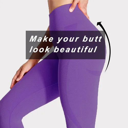 Vista 3 de Aoxjox Leggings de entrenamiento sin costuras para mujer contorno de sonrisa levantamiento de glúteos cintura alta pantalones de yoga mallas