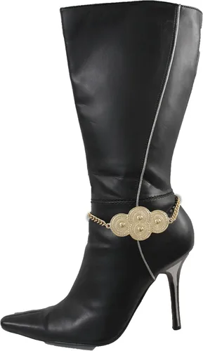 Vista 9 de TFJ - Pulsera de botas de joyería de moda para mujer, tacón de cadena de metal, abalorio étnico, oro