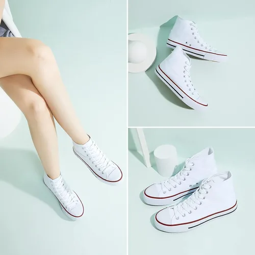 Vista 6 de Zapatos deportivos de lona para mujer clásicos modernos con cordones