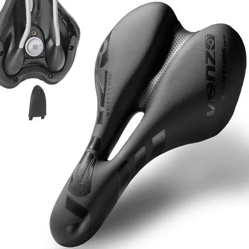 Vista 7 de Venzo Comfortable Saddle Bike Seat Soft & Durable Bicycle Seat for MTB, Road, Exercise, Trekking, Folding, Hybrid & Cruiser Bikes Breathable &