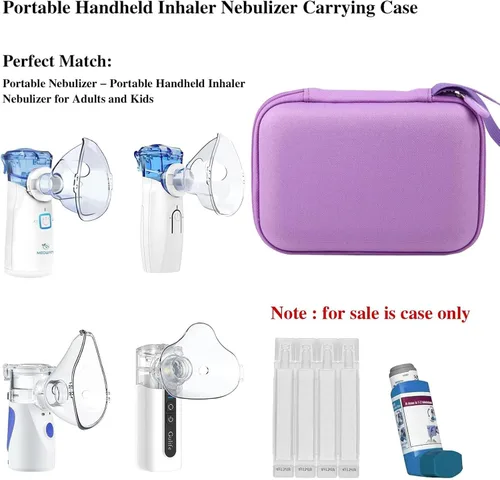 Vista 3 de Leayjeen Funda de transporte compatible con nebulizador inhalador portátil de mano para adultos y niños, atomizador de malla de mano, bolsa