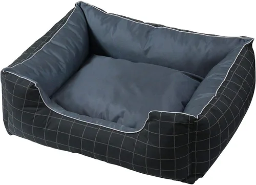 Vista 7 de Cama para mascotas Fluffy Paws, cama con forma de caja con alfombra premium con cojín para perros y gatos