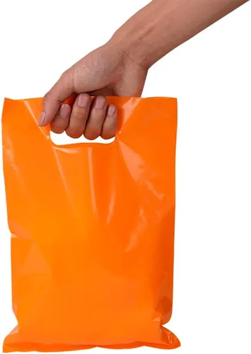 Vista 14 de ysmile Pequeña bolsa de compras de plástico negro para pequeñas empresas Bolsa de mercancía de plástico con asa Poli troquelado para venta al por