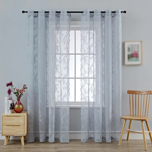 Vista 23 de Anytime Paneles de Cortinas Transparentes Arcoíris para Sala de Estar Elegantes Juegos de Tratamiento de Ventanas Translúcidas Filtrantes de Luz
