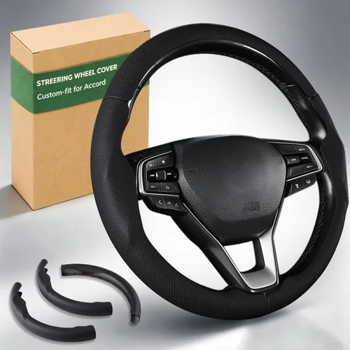 Vista 9 de Aimato Funda de volante personalizada para Honda Accord 2013-2017/Pilot 2016-2018/Crosstour 2013-2015, delgada, antideslizante, resistente a