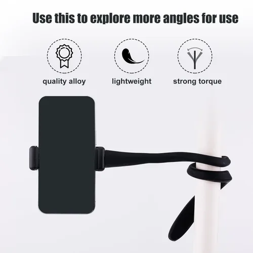 Vista 4 de Soporte de teléfono para cochecito de bicicleta, soporte flexible para cochecito de bicicleta con agarre de brazo antideslizante, abrazadera