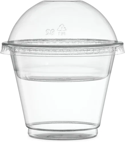 Vista 6 de Vasos de plástico para parfait de 9 onzas con insertos y tapas de 2 onzas, 50, juegos de recipientes de yogur de 9 onzas
