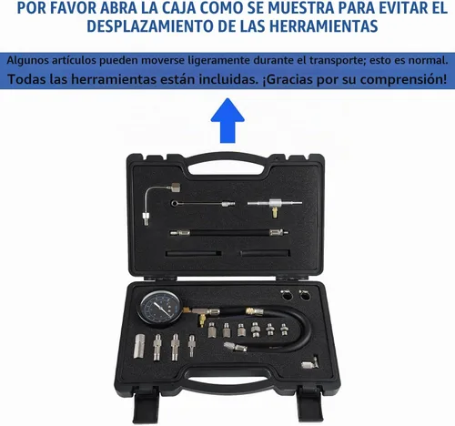 Vista 8 de Kit Lichamp de Prueba de Presión de Combustible Automotriz, Manómetro de Diagnóstico de Bomba de Combustible y Riel con Adaptadores, Manguera