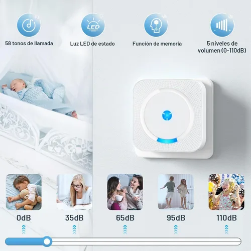 Vista 4 de Extensor de timbre inalámbrico con receptor para timbre con cable existente