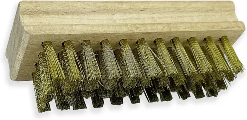 Vista 2 de Rema Tip Top Mango de madera Cepillo de cerdas de latón Herramienta de limpieza de reparación de parches de neumáticos
