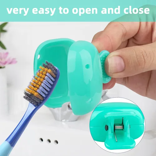 Vista 4 de Paquete de 4 fundas de cabeza de cepillo de dientes de viaje, protector de cepillo de dientes, estuche protector de cepillo de cepillo, estuche