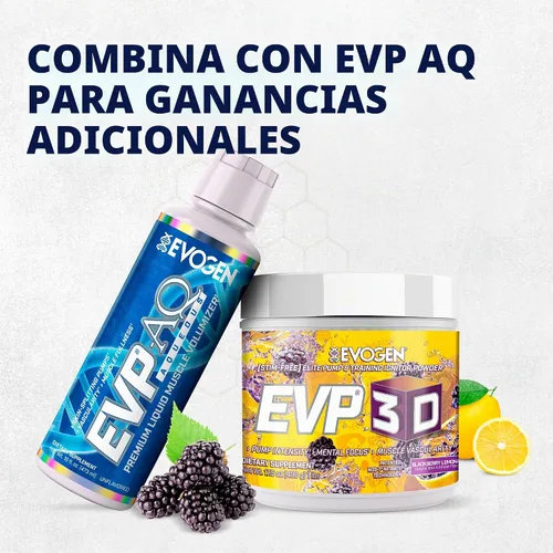 Vista 6 de Evogen EVP-3D Stim-Free Pre-Workout BlackBerry Lemonade 40 porciones
