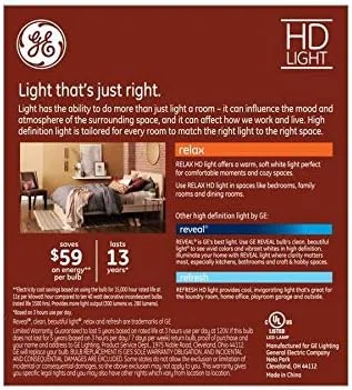 Vista 3 de GE Relax - Juego de 3 bombillas LED Ca11 equivalentes a 40 W, regulables, color blanco suave esmerilado Base de candelabro, bombillas de lámpara
