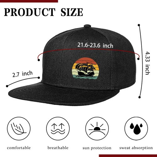 Vista 6 de Puerto Rico Hat Snapback Hats for Men Women, Puerto Rico Flag Design, Anjustable Trucker Cap Flat Brim