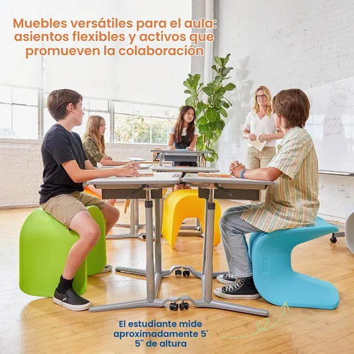 Vista 4 de ECR4Kids Wave Seat, 18in - 19.6in Altura del asiento, Taburete de percha, Cian