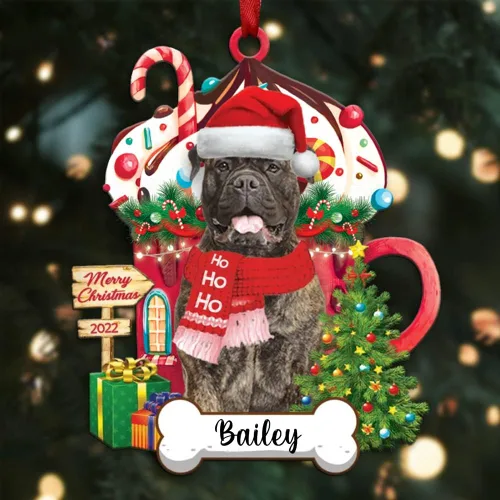 Vista 6 de Amantes de los perros de Navidad – Navidad de perros disponibles para muchos perros Shi Tzu – Adorno con forma personalizada, adorno de Navidad