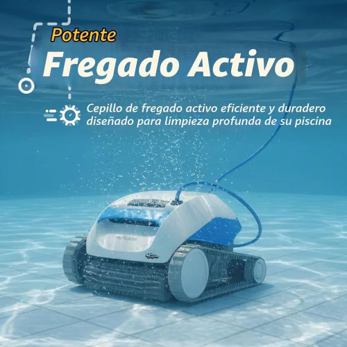 Vista 2 de Dolphin Proteus DX1 - Aspiradora robótica automática para piscinas, cepillo de limpieza activo, acceso a filtros de carga superior, ideal