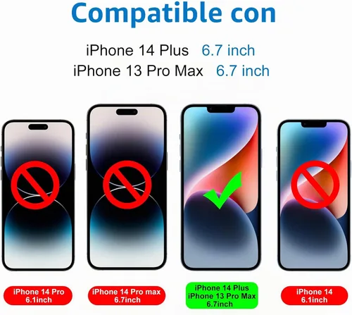 Vista 2 de Mothca Protector de pantalla de vidrio mate para iPhone 14 Plus, antirreflejos, antihuellas, película de vidrio templado, compatible con fundas