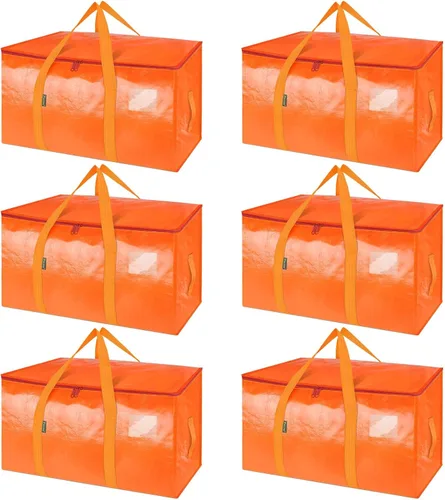 Vista 23 de BALEINE Paquete de 2 bolsas de mudanza de gran tamaño con asas reforzadas, bolsa de almacenamiento resistente para ropa, suministros de mudanza