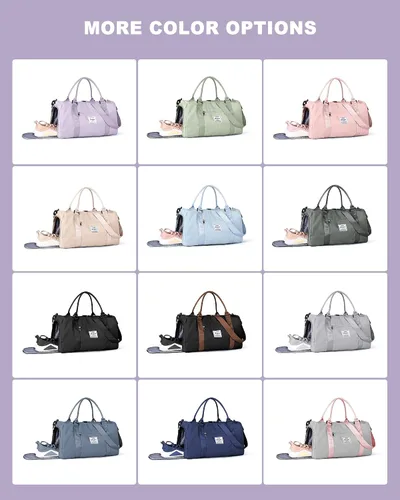 Vista 7 de Bolsa de lona de viaje bolsas de fin de semana para mujeres y hombres bolsa de transporte durante la noche bolsa de hospital bolsa de gimnasio