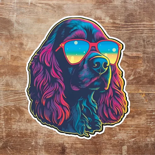 Vista 3 de Yoonek Graphics Cocker Spaniel - Calcomanía de vinilo para coche, laptop, vaso, más. #004110