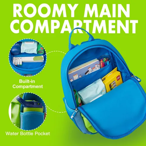 Vista 3 de NOHOO Mochila para niños pequeños, mochila impermeable para niños, divertida mochila de viaje de dinosaurio para niños y niñas (de 3 a 8 años)