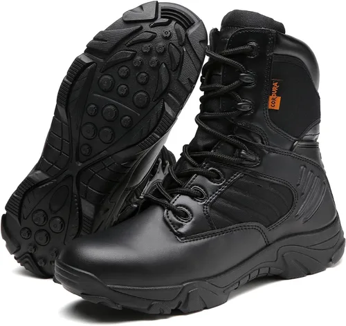 Vista 7 de Kervaky Botas tácticas para hombre, botas militares, botas resistentes, botas de senderismo, botas ligeras, botas para exteriores