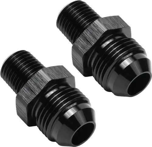 Vista 56 de 3AN macho Flare a 1/4 NPT tubo macho 90 grados codo adaptador unión aluminio negro