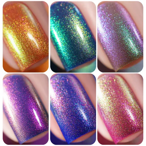 Vista 3 de Vishine Esmalte de uñas de gel holográfico, Galaxy Glossy Chameleon, juego de esmaltes de gel con purpurina, esmalte de gel brillante, salón de arte