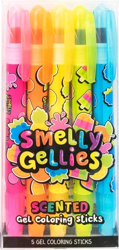Vista 10 de Holiday Smelly Gellies – Palitos de colores en gel con purpurina patentada, crayones y resaltadores – 5 unidades – Regalos para niños, relleno