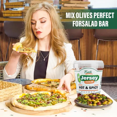 Vista 7 de Jersey Pickles - Combo de aceitunas Hot Mix (1/2 galón)
