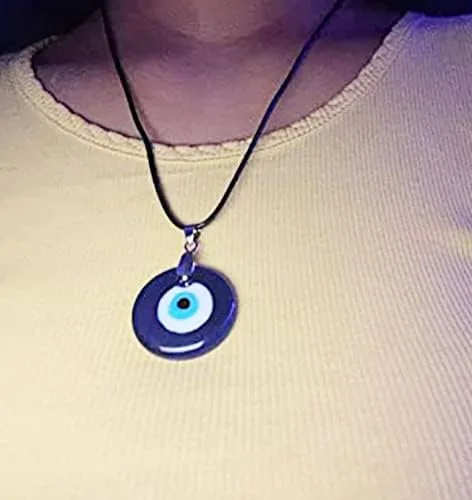 Vista 4 de Collar de ojo malvado para mujer chapado en oro de 14 quilates hecho a mano ajustable amuleto azul cadena collares para niñas adolescentes